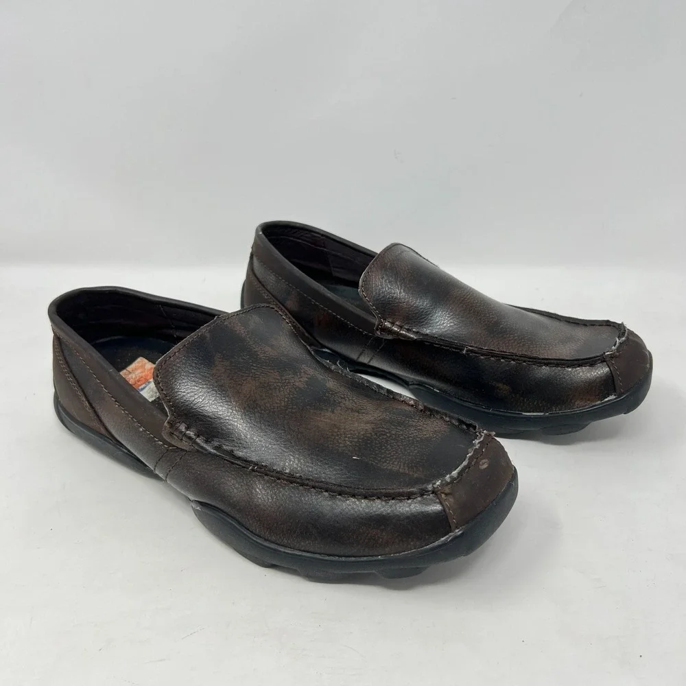 Perry Ellis Men's Slip-On Prepp Loafers Brown Square‎ Toe Size 9